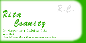rita csanitz business card